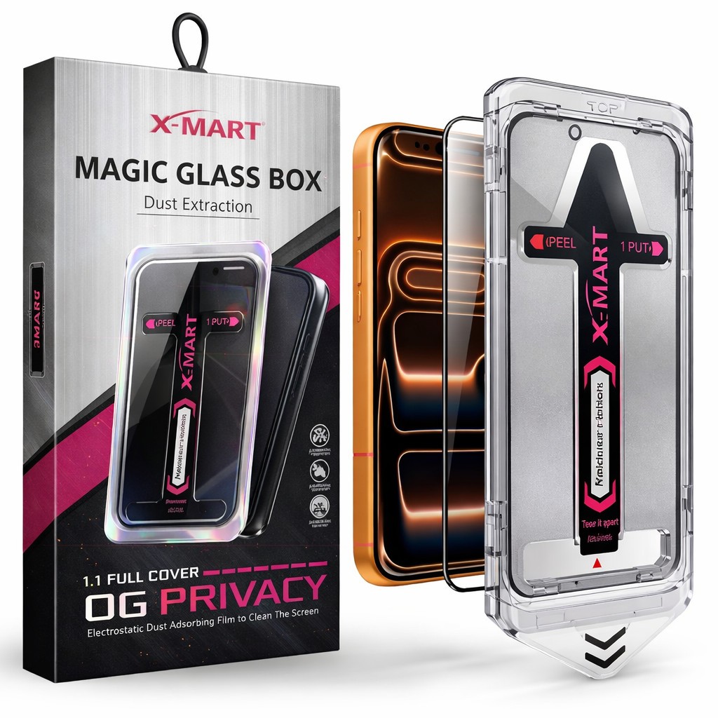 Kit com 1 Películas de Privacidade  9H com Aplicador e Aba de Remoção para iPhone 17 Pro Max 16 15 14 13 12 11 XR XS X