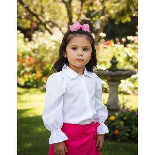 Blusa Camisa Infantil Manga Longa Colegial Camisa Mini Diva Blogueirinha Luxo Princesa em Oferta na Shopee