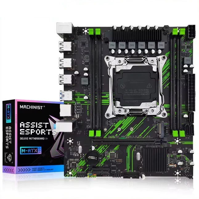 Placa Mae Machinist Pr9 X99 Micro Atx Black Green Xeon