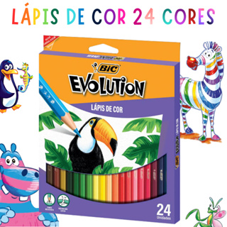 Lápis de Cor Evolution BIC – Caixa com 24 Cores em Oferta na Shopee
