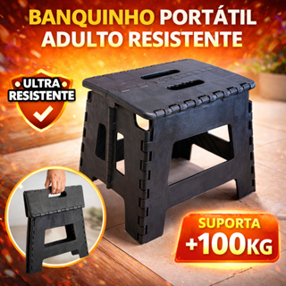 Banquinho Portátil Adulto Resistente Para Manicure Pescar Eletricistas e Camping Leve 100kg Cor em Oferta na Shopee