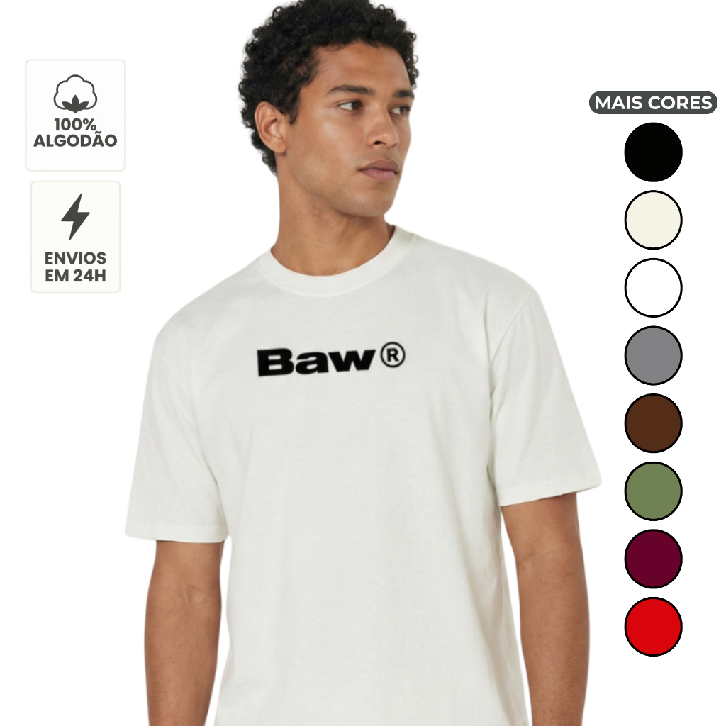 Camiseta Streetwear BAW Camisa Unissex Oversized