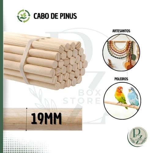Cabos de Madeira Pinus 5un/19mm -Bastão -Vareta Poleiro para Aves -Bandeira /Banner /Artesanatos em Oferta na Shopee
