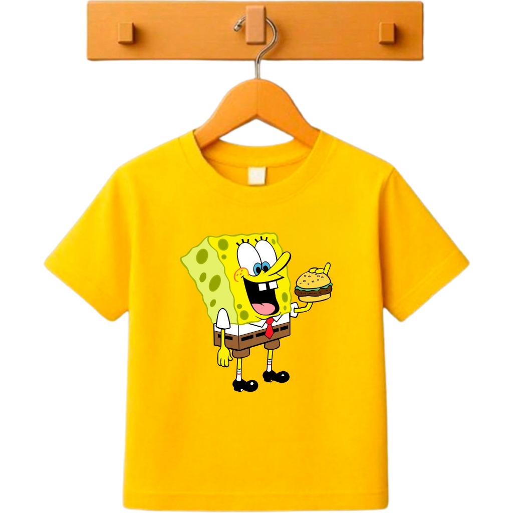 Camiseta Infantil Turma do Bob Esponja Camisa Patrick Blusa Lula Molusco Aniversário Presente Escola