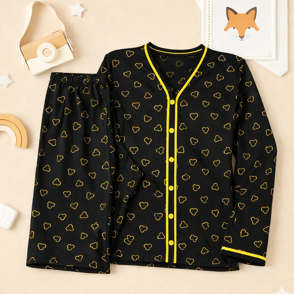 Pijama Americano M.K Gola V Malha Premium de Inverno Manga longa com botão funcional amamentação em Oferta na Shopee