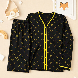 Pijama Americano M.K Gola V Malha Premium de Inverno Manga longa com botão funcional amamentação em Oferta na Shopee