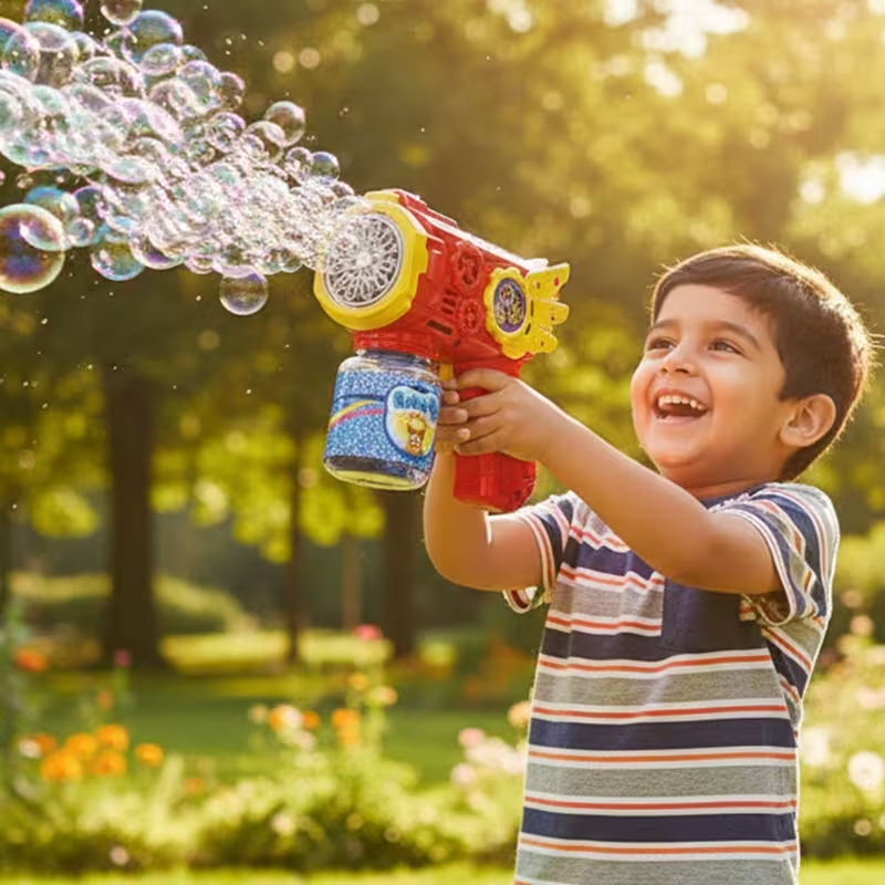 DLI Brinquedo pistola de bolhas automática com luzes, presente para crianças, entrega gratuita