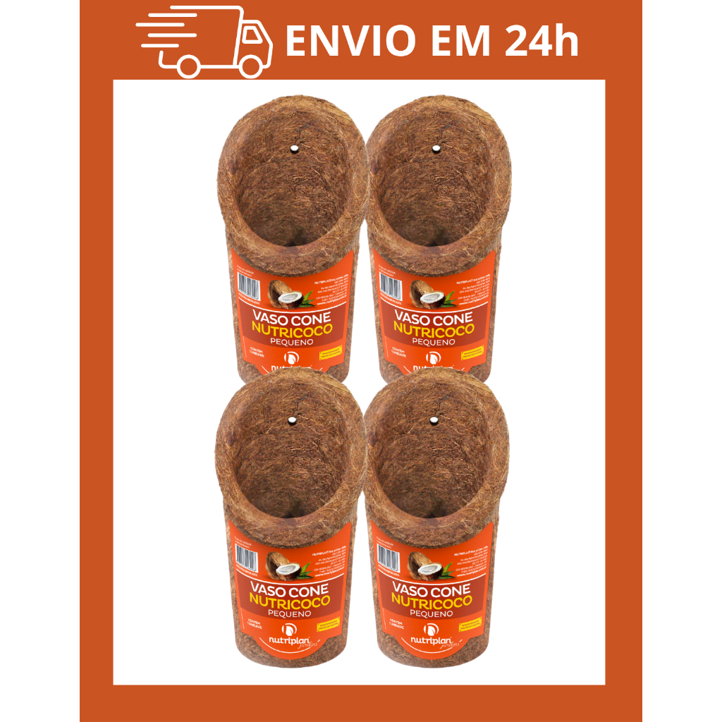 Kit 4 Vasos Fibra De Coco Orquideas Tipo Cone Sustentável Decoração Externa em Oferta na Shopee