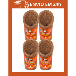 Kit 4 Vasos Fibra De Coco Orquideas Tipo Cone Sustentável Decoração Externa em Oferta na Shopee