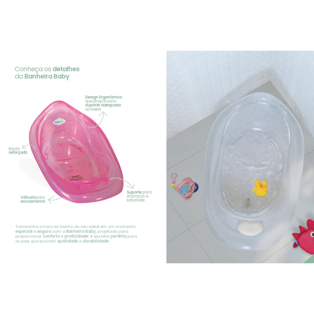 Banheira de bebe 22L Resistente Infantil Menina Menino unisex Design Anatômico saboneteira banho cha de bebe