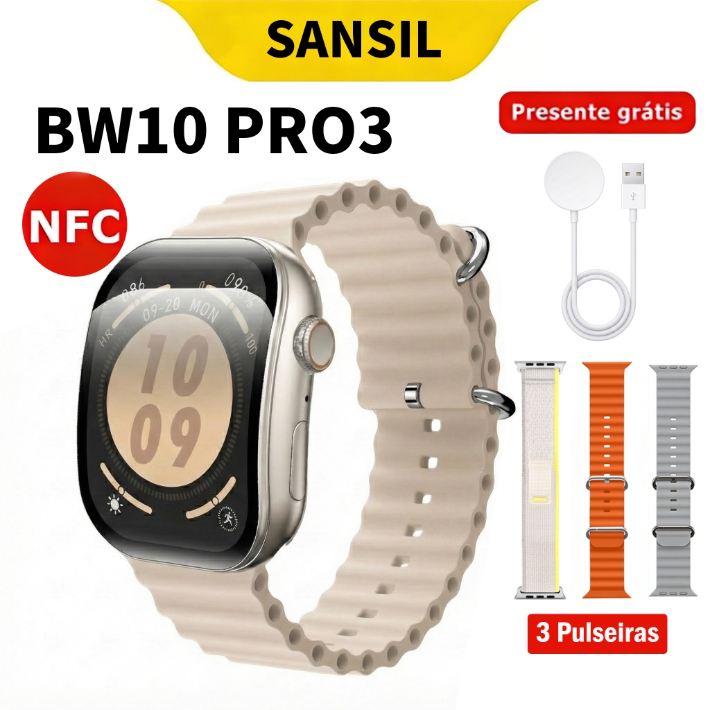 Relógio Smartwatch BW10 Pro Bluetooth Call NFC ChatGPT À Prova D'água GPS 3D Tela Curva Relógio Feminino Masculino em Oferta na Shopee