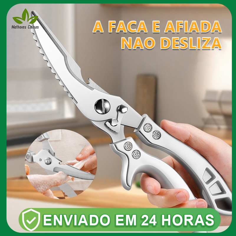 Tesoura Multifuncional Para Corte Alimentos Legumes Peixes Frangos Verdura Aço Inoxidável Utensílios
