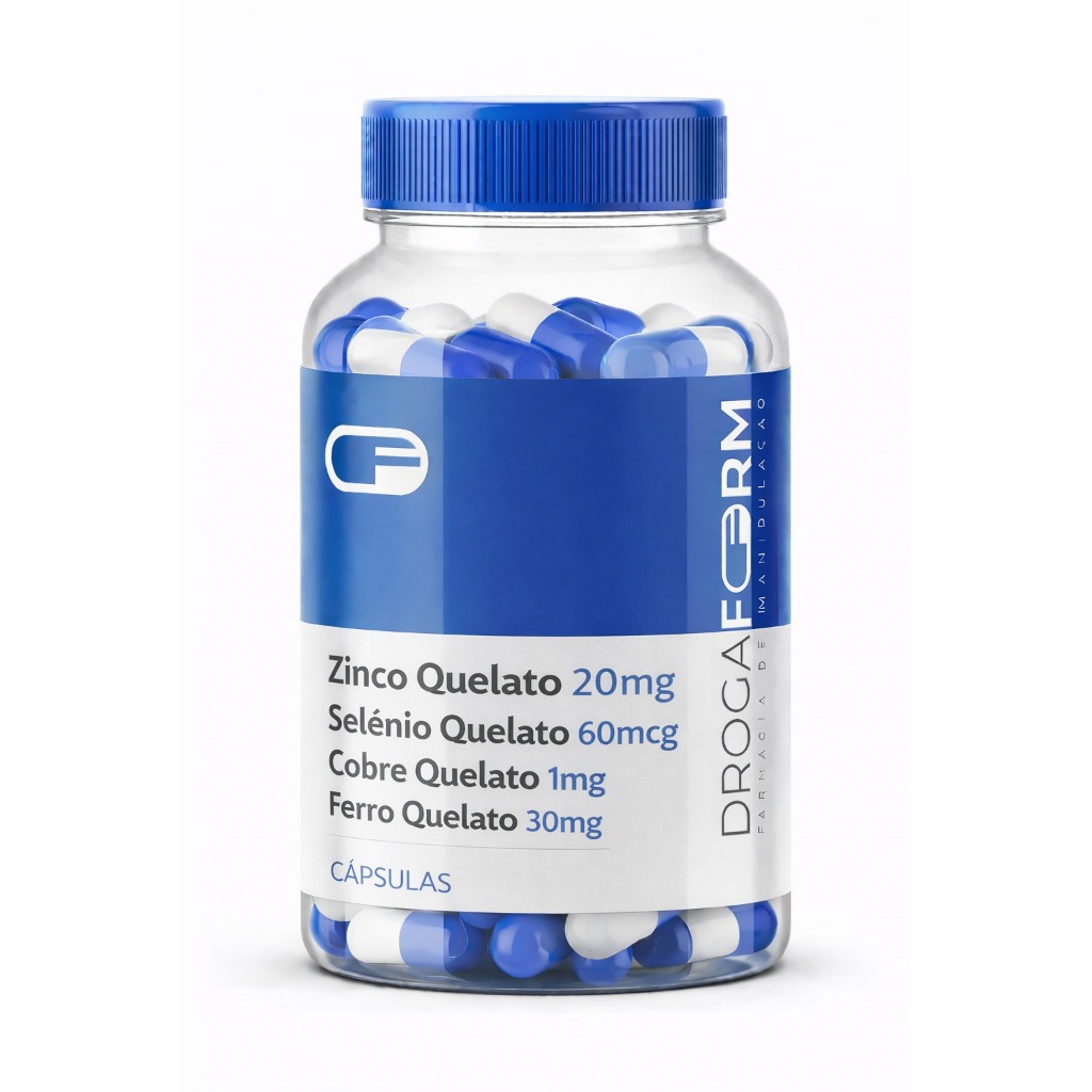 Zinco Quelato 20 mg + Selênio Quelato 60 mcg + Cobre Quelato 1 mg + Ferro Quelato 30 mg