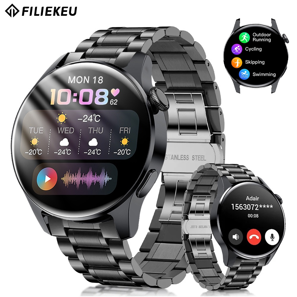 FLK Relógio smartwatch pressão arterial chamar esportes fitness à prova d'água smartwatch relogio