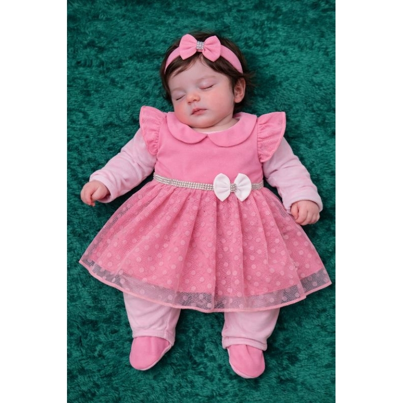 Saída de Maternidade Menina Luxo Kit 3 peças