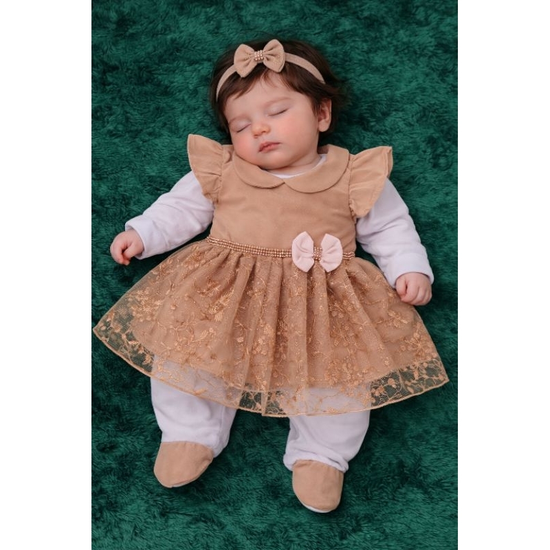 Saída de Maternidade Menina de Luxo 3 peças em Oferta na Shopee