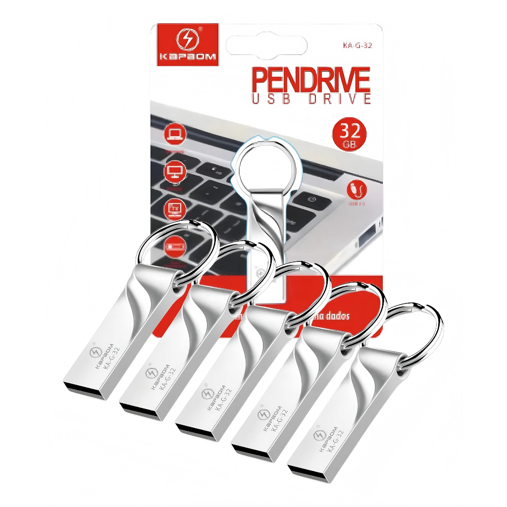Pen Drive 8GB/ 16GB / 32GB / 64GB Alta Velocidade Usb 2.0 Metal Rápido Prateado
