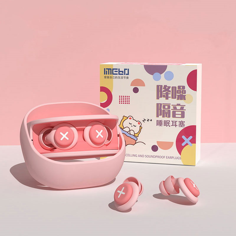 1 par Tampões Para Orelha De Silicone Profissional À Prova De Som Redução Do Ruído Dormir Com Esponja Macias
