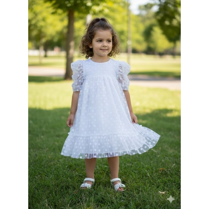 Vestido em renda criança menina para bebê e infantil e juvenil