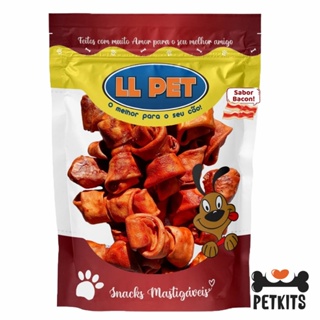Osso Nó Sabor Bacon Ossinho Petisco Mordedor (Pacote 500g) em Oferta na Shopee
