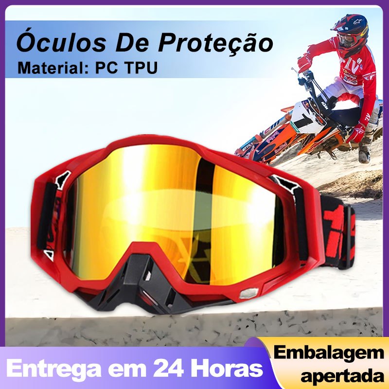 Óculos de Proteção Anti-UV para 100 Motocross e Para-brisa Off-road - Trilha e Ciclismo Off Road em Oferta na Shopee