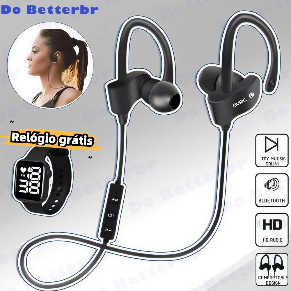 Fone De Ouvido Sem Fio Bluetooth 558 Gancho Da Orelha headset Esportes Música Jogo hands-free Para Todos Os smartphones