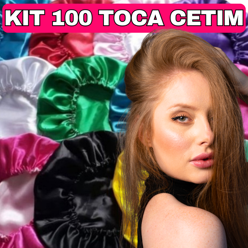KiT  100 Toca de Cetim Anti Frizz Premium  Cabelo Belo Dormir Cores Sortidas Mantém os fios Alinhados em Oferta na Shopee
