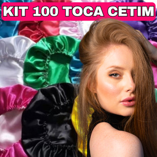 KiT  100 Toca de Cetim Anti Frizz Premium  Cabelo Belo Dormir Cores Sortidas Mantém os fios Alinhados