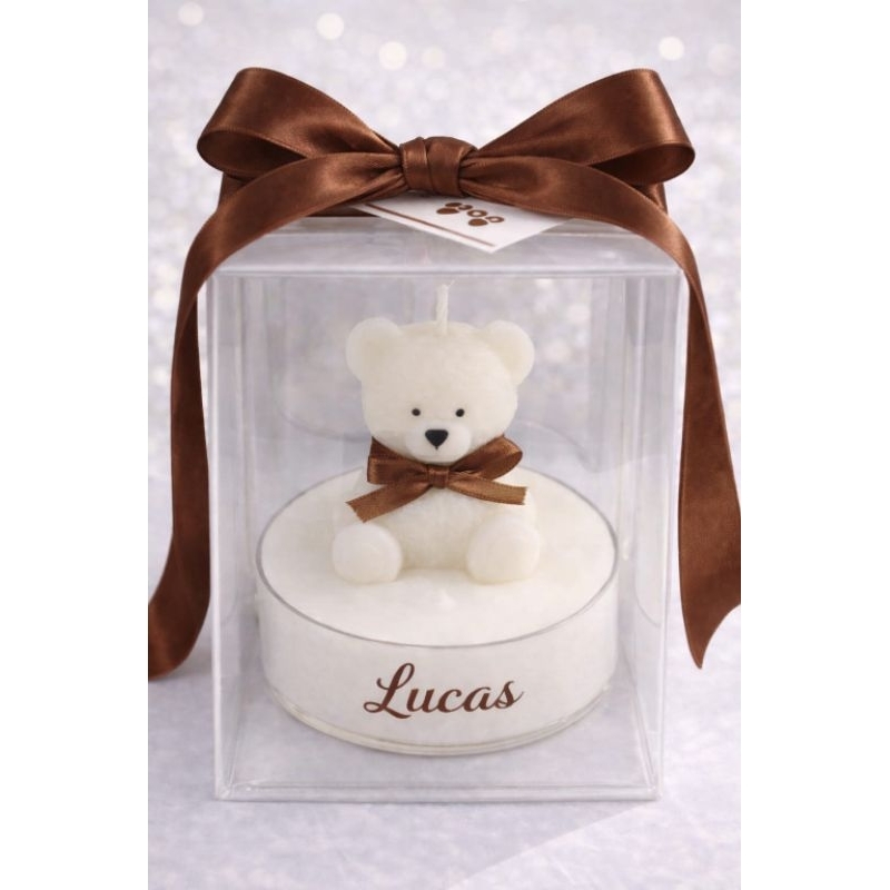 Vela Ursinho Personalizada – Lembrancinha Especial ✨ Vela Aromática em formato de ursinho, lembrancinhas chá de bebê em Oferta na Shopee