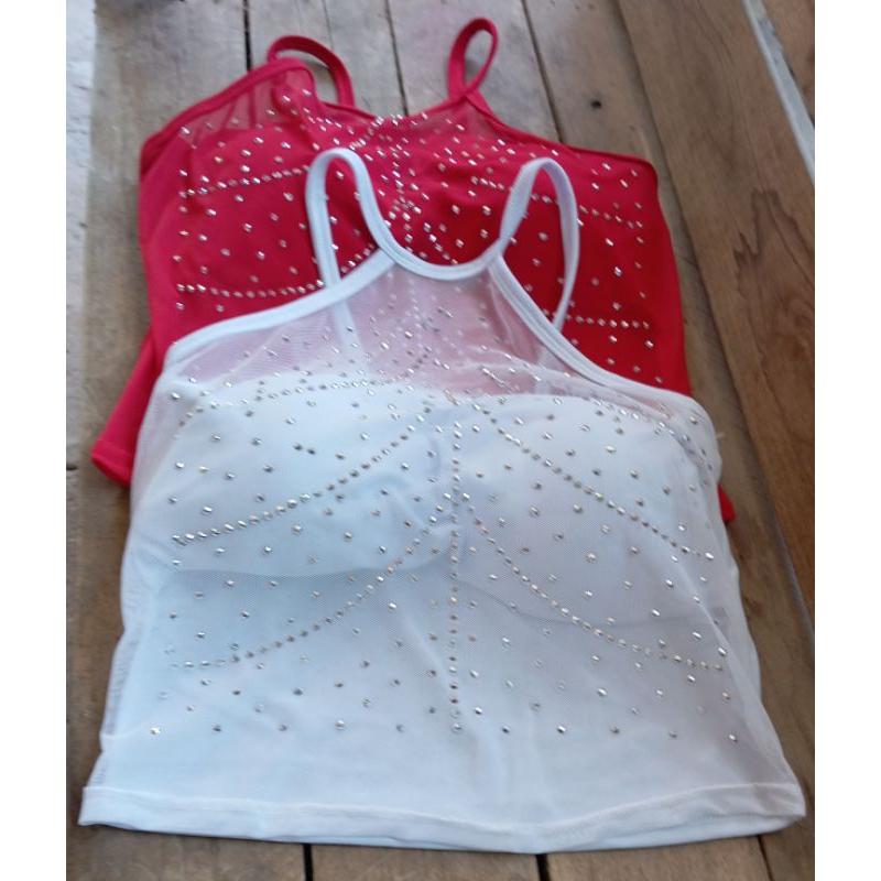 Cropped Feminino com Brilho em Malha Premium com Bojo