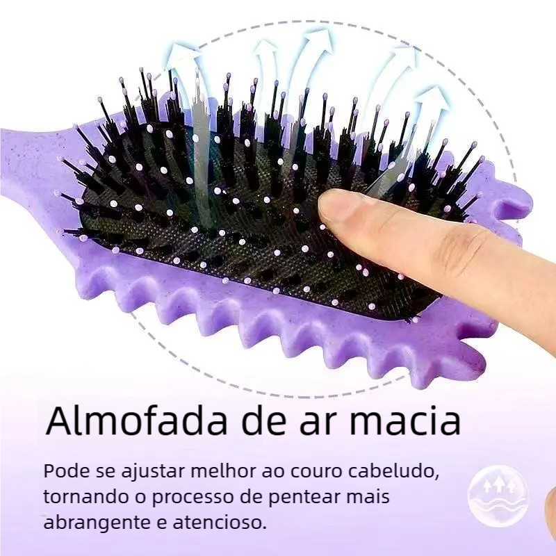 Pente para Cabelo Liso e Ondulado - Palha de Trigo com Airbag de Massagem em Oferta na Shopee