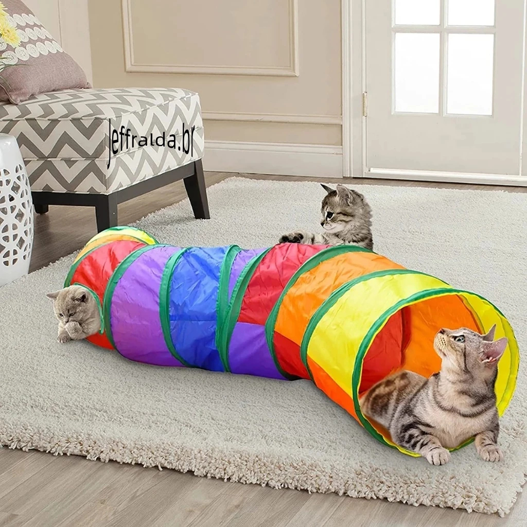 Brinquedo Para Pets Túnel Labirinto Para Gatos Colorido Top K13025-50/K13015-50/K13035-50 em Oferta na Shopee
