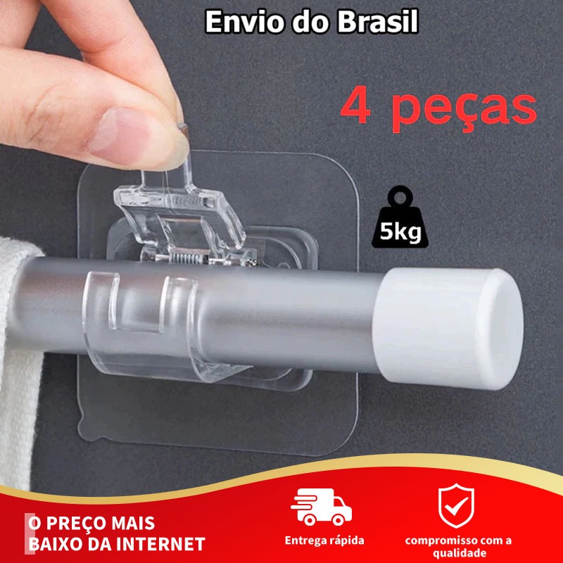 Ganchos Adesivos para Varão de Cortina não precisa furar Suporte de Parede