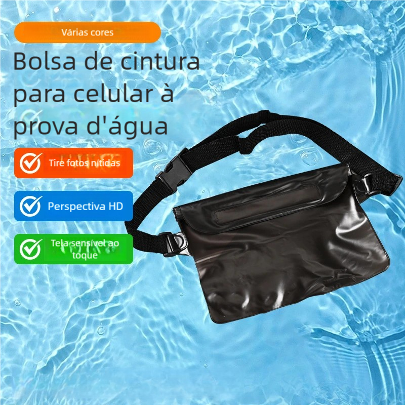 Pochete Ajustável para Celular/Natação - PVC Impermeável, Bolsa de Cintura Universal em Oferta na Shopee