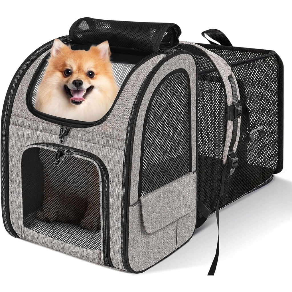 Bolsa Transporte Pet Expansível para Avião Cabine | Cachorros e Gatos, com Almofada Removível