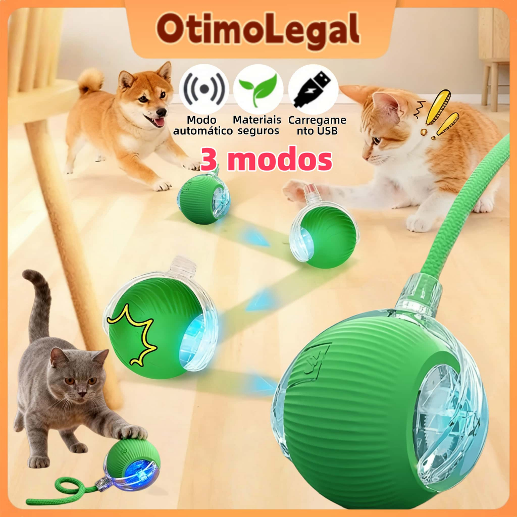 Brinquedos Inteligentes Para Gatos Bola De Rolamento Automática Cauda Falsa Recarregável Elétrico