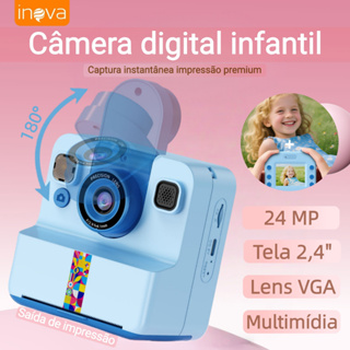 Inova Câmera infantil—Impressão digital, Resolução de 24MP, Lens VGA+Multimídia, 1300 mAh de Bateria em Oferta na Shopee