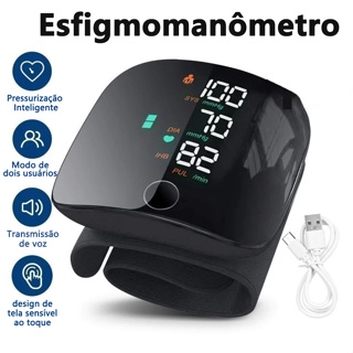 Monitor De Pressão Arterial De Pulso Recarregável Alta BP Esfigmomanômetro em Oferta na Shopee