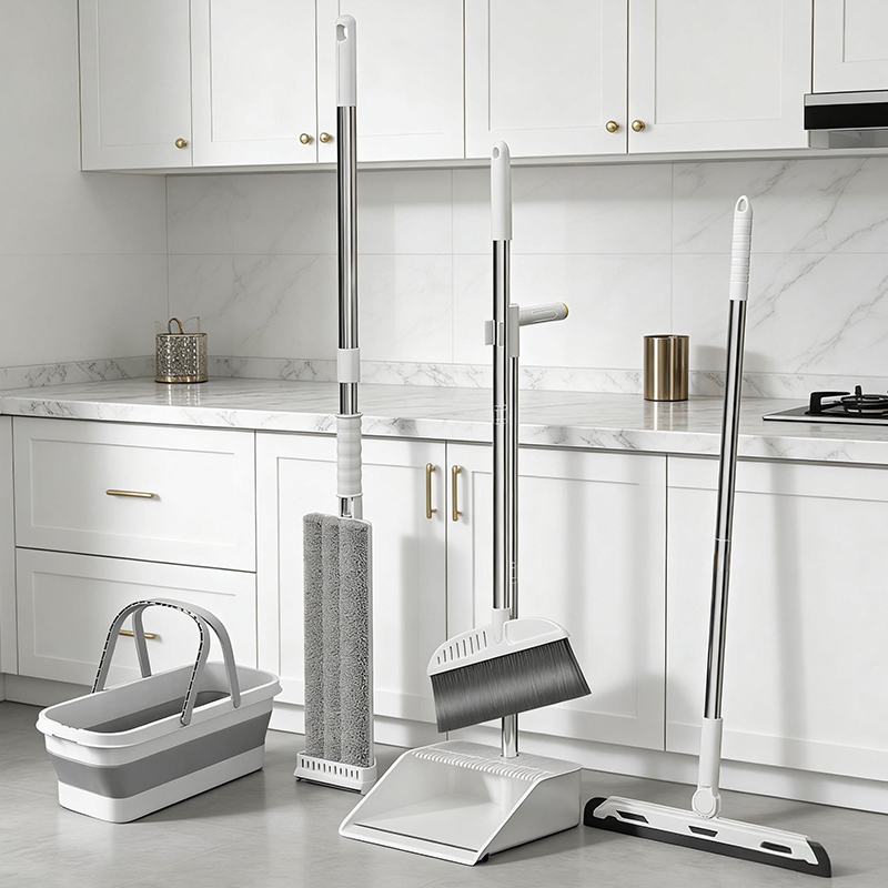Kit Completo de 5 Peças para Limpeza Vassoura + Rodo + Pá  +balde e Rodo Conjunto de esfre...