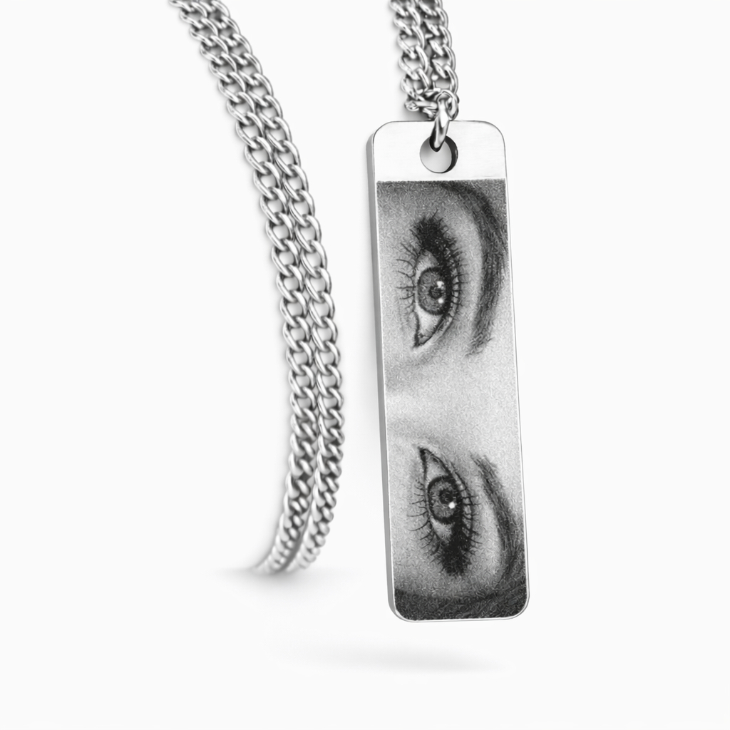 Colar Cordão Corrente Olhar Personalizados Masculino Feminino Pingente Aço inoxidável Pode Molhar