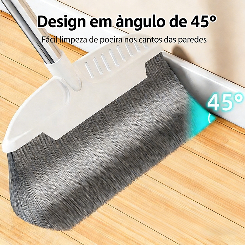 Kit de Limpeza Completo 5 em 1 com Mop Inox, Rodo, Vassoura, Pá e Balde Dobrável S7