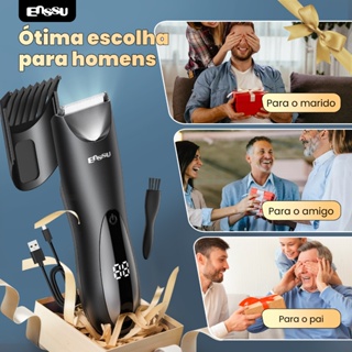 Aparador de Pelos Enssu para Homens, Portátil, Recarregável, Com Luz LED, Pode Aparar a Barba em Oferta na Shopee