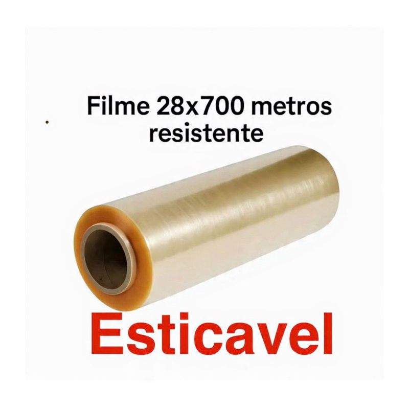 Rolo Bobina Plastico Filme Pvc Esticavel Resistente 28cm X 700m