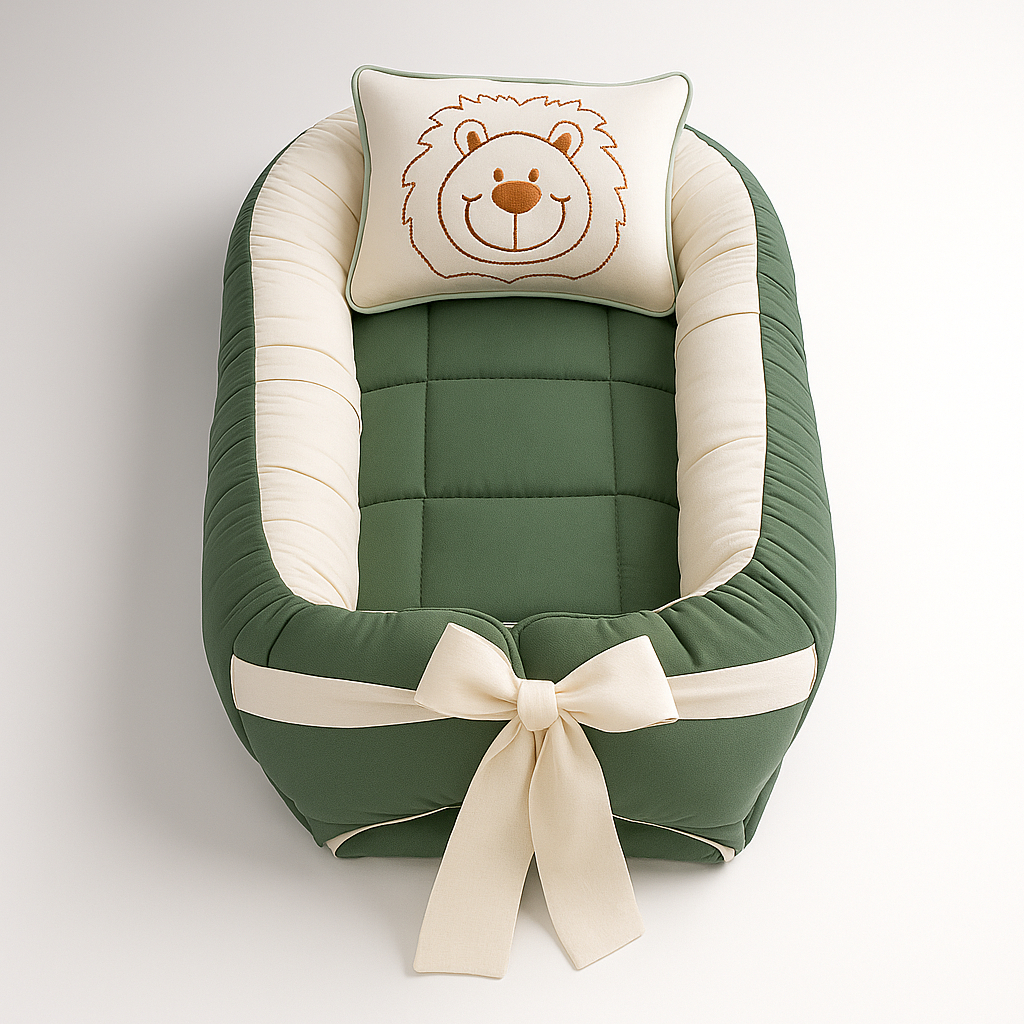 Ninho Redutor de Berço com Travesseiro para Menino e Menina – Ajustável com Laço Menina Menino em Oferta na Shopee