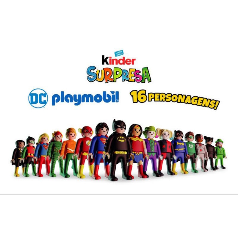 Bonecos Kinder ovo  Playmobil DC comics colecionáveis