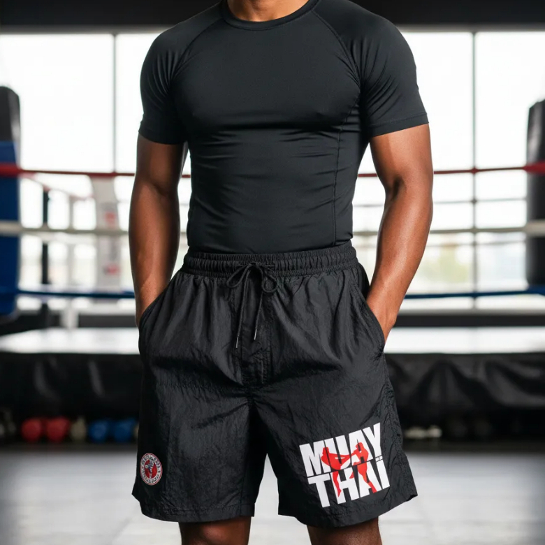 Short Tectel Muay Thai Com Elástico Seca Rápido Bolsos Laterais Treino Luta Arte Marcial