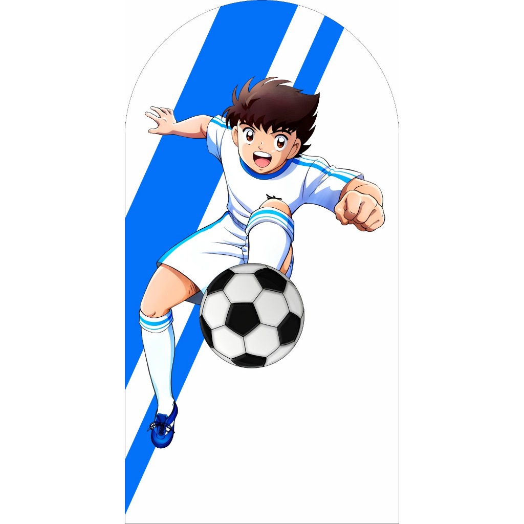 PAINEL PARA FESTAS, CAPITÃO TSUBASA, ROMANO 2X1 COM ELÁSTICO NAS BORDAS