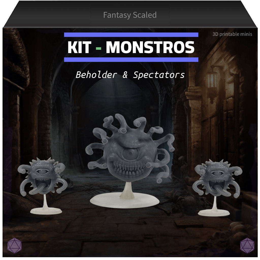 Kit 3 miniaturas Beholder & Spectator dungeons and dragons - DND / D&D / RPG em Oferta na Shopee