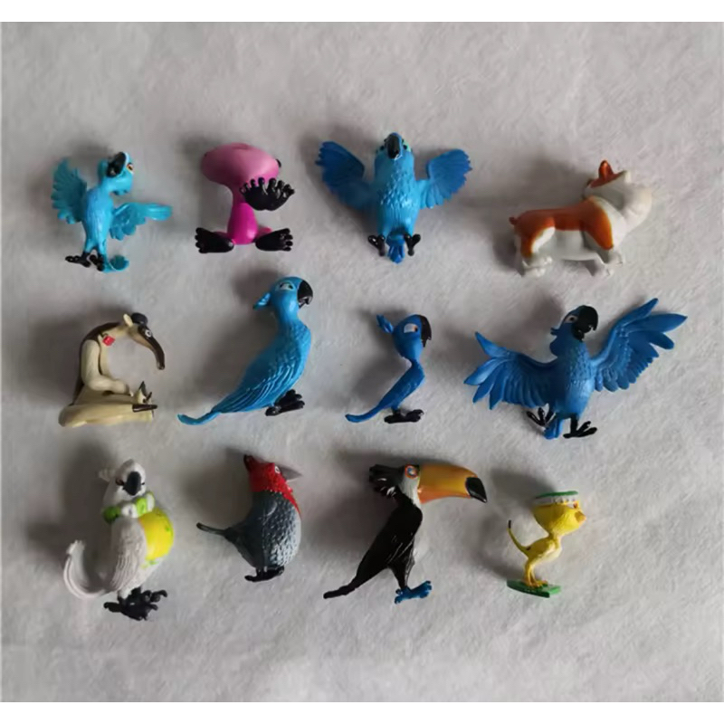 Kit Bonecos Filme Rio Blu Jade Nico Pedro Luiz Arara Azul Brinquedo Infantil