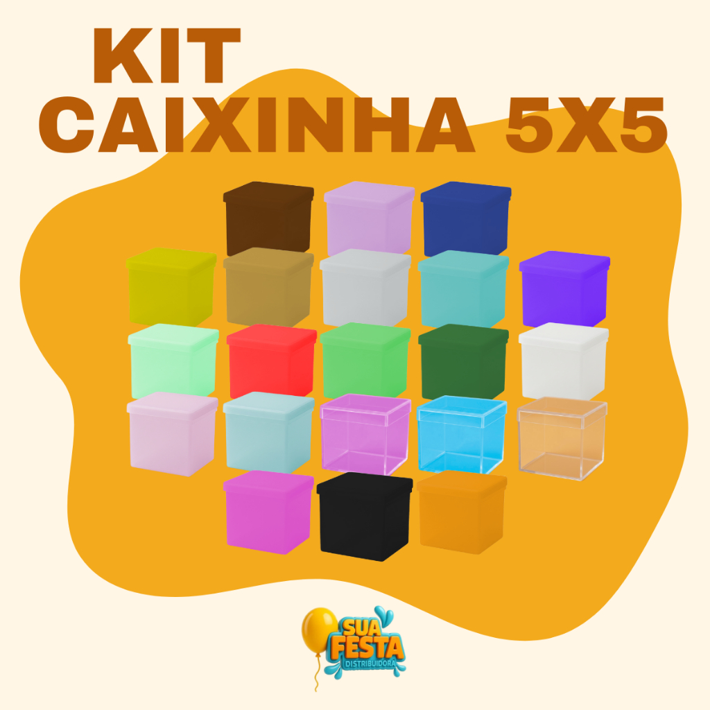 20, 30, 50 e 100 Unidades de Caixas de Acrílico 5x5cm Quadrada Para Festa, Lembrancinhas e Doces